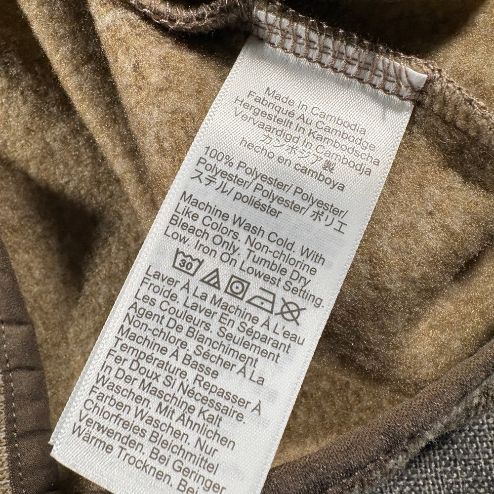 J.Crew Authentic Fleece Pullover Mens M Brown Marled Snap Neck Sweater CD792 - Picture 7 of 9